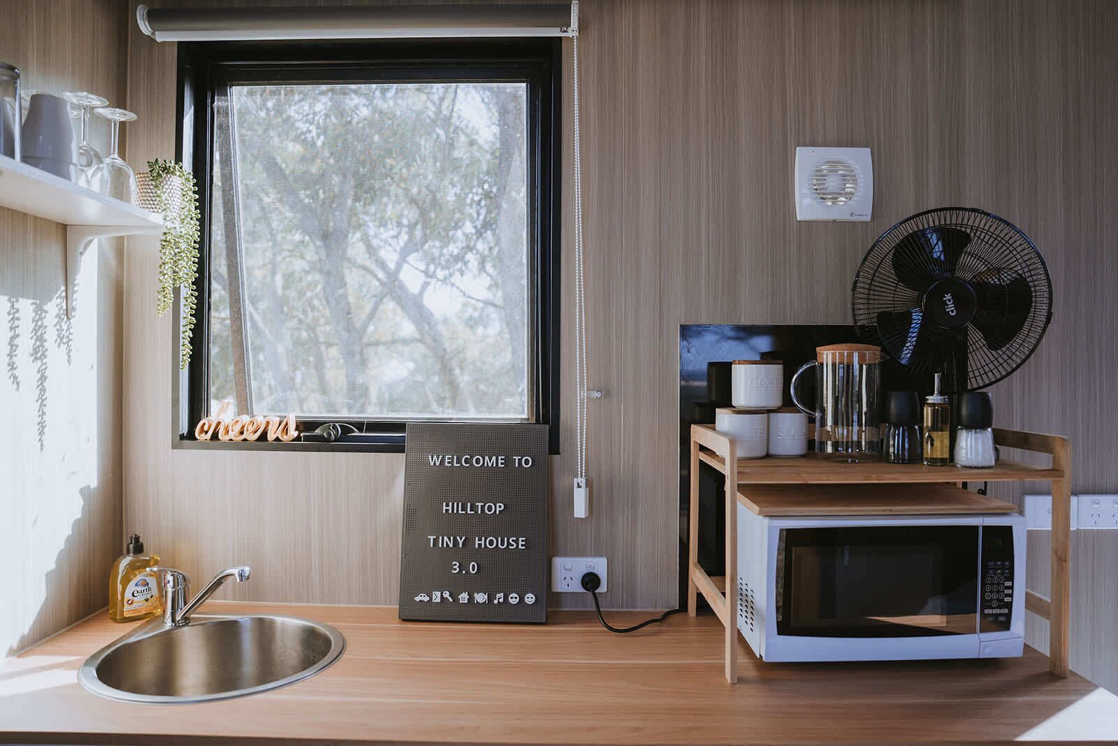 Fridge, microwave, stovetop, toaster