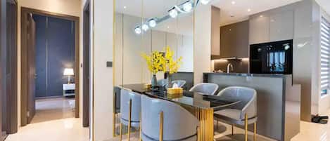 Presidential Suite, 2 Bedrooms, Club Lounge Access, City View | Private kitchen | Full-size fridge, microwave, oven, stovetop