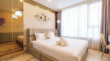 Familiesuite - 3 soveværelser - adgang til Club-lounge - byudsigt | Egyptiske bomuldslagner, premium-sengetøj, dundyner