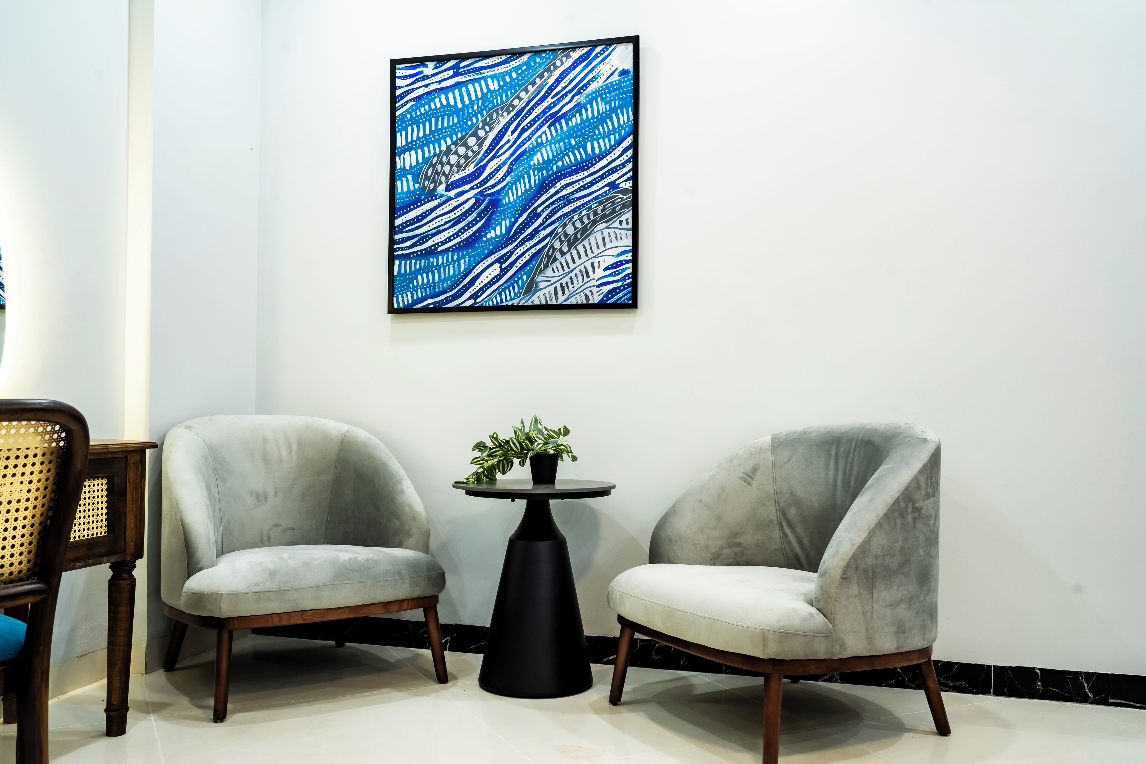 Desk, blackout drapes, soundproofing, iron/ironing board