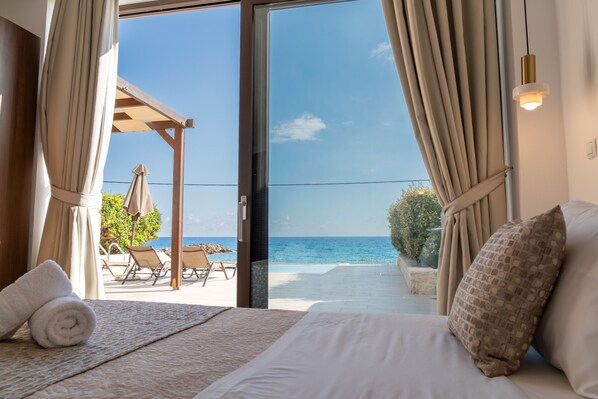 Villa, 3 Bedrooms, Smoking, Private Pool | Balcony view - Mary Beach 3 Villa (Sfakia)