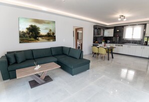 Apartment, 2 Bedrooms, Smoking, Pool Access | Living room - Destino Apartments (Rethymno)