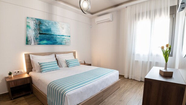 Apartment, 2 Bedrooms, Smoking, Pool Access | 2 bedrooms, blackout drapes, cribs (free), bed sheets - Destino Apartments (Rethymno)