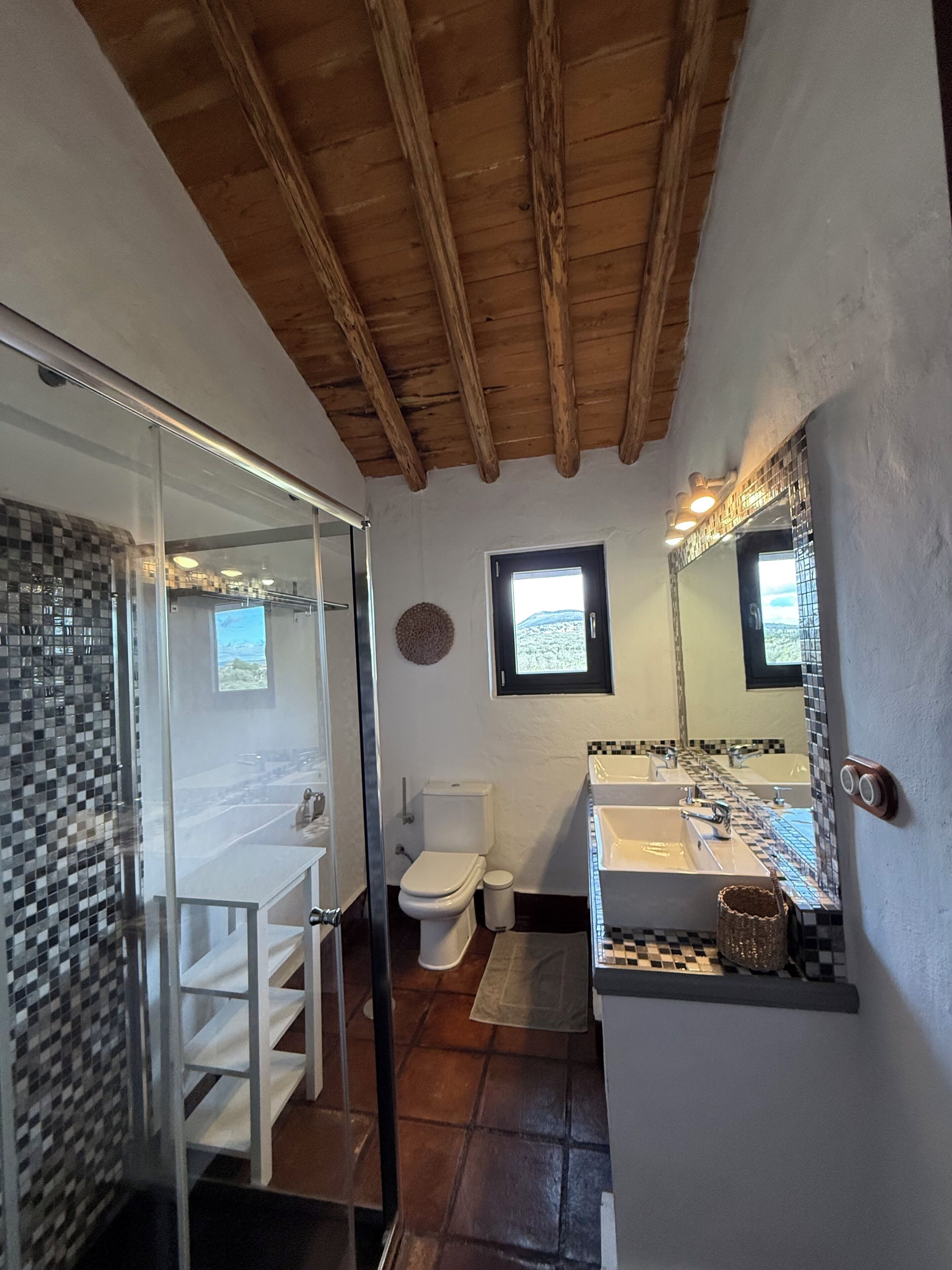 Suite, vistas a la montaña | Baño | Artículos de higiene personal gratuitos, secador de pelo y toallas