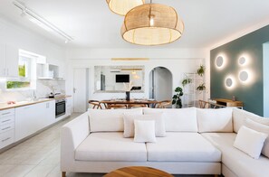 Villa, 3 Bedrooms, Private Pool, Pool View | Living room - Excesio Villa (Rethymno)