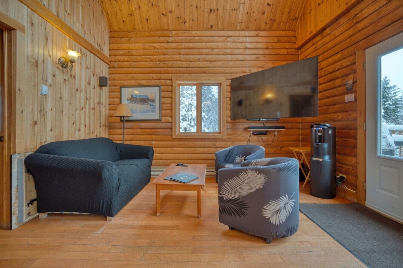 Televisión y chimenea 