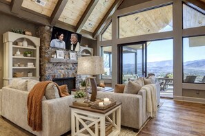 Smart TV, fireplace, video games, table football