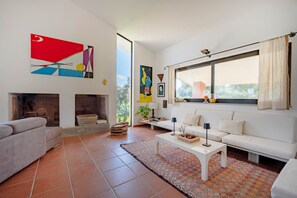 TV, fireplace - Apartment 'Villa Ada' with Wi-Fi and Air Conditioning (Cozze)