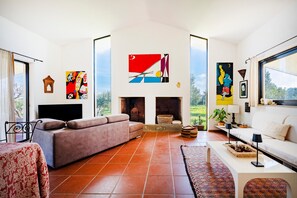 TV, fireplace - Apartment 'Villa Ada' with Wi-Fi and Air Conditioning (Cozze)