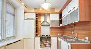 Comfort Apartment, Balcony, Courtyard View | Private kitchen | Electric kettle - Spacious apartments near Pobedy Square (Minsk)