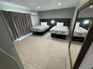 Deluxe Studio Suite, 2 Double Beds, Non Smoking, Kitchenette | Desk, laptop workspace, iron/ironing board, free WiFi