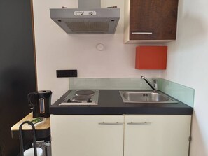 Stovetop, cookware/dishes/utensils, dining tables - Bright Studio Apartment in Konstanz (Konstanz)