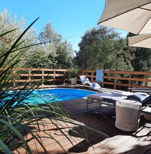 Seasonal outdoor pool, pool umbrellas, sun loungers - Podere la Botte Pool Lari (Lari)