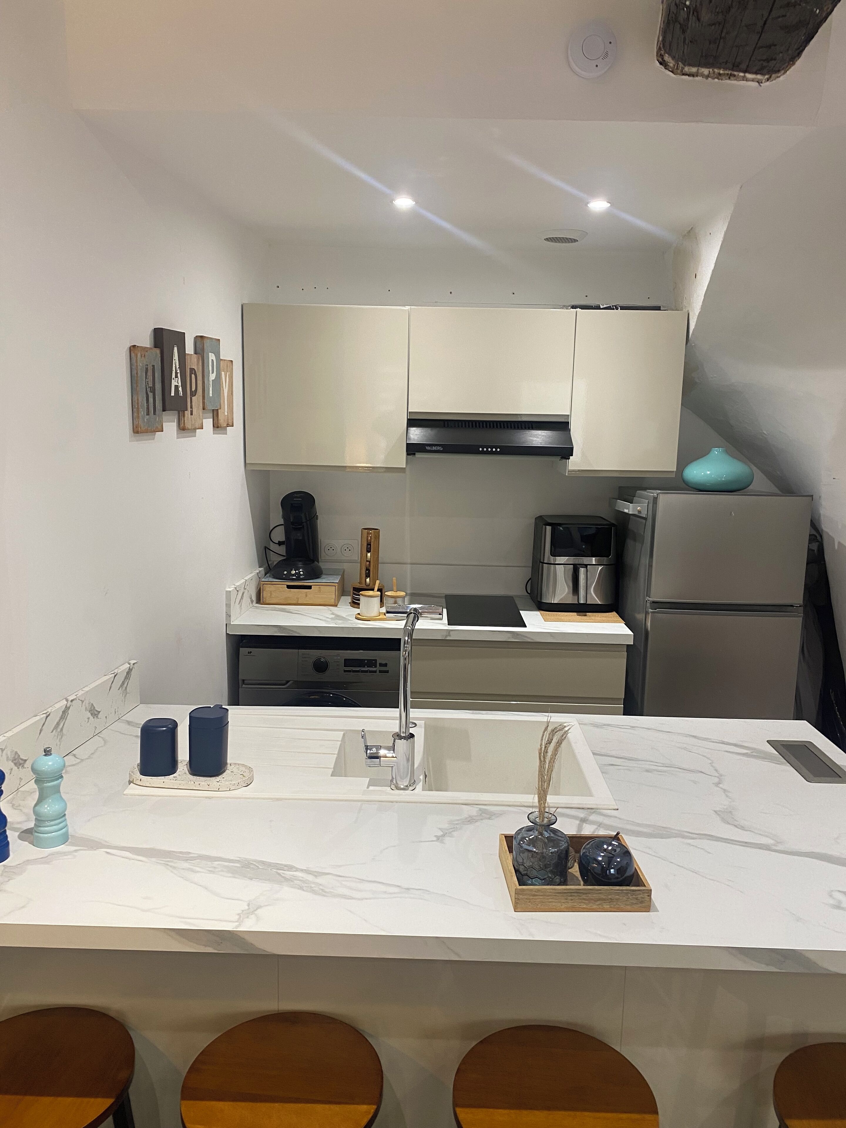 Fridge, microwave, stovetop, dishwasher