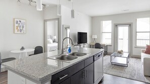 Desk, iron/ironing board, WiFi, bed sheets - Landing | Modern 1BD, Pool, Clubhouse (Haltom City)