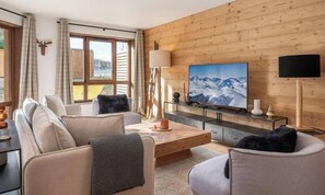 Living area - Camaga – Apartment steps from ski lift (Huez)