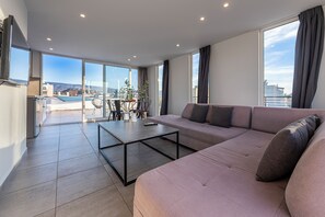 Apartment, 1 Bedroom, Balcony, City View | Living room - Acropolis Magical View Suite, Metro Kerameikos (Athens)