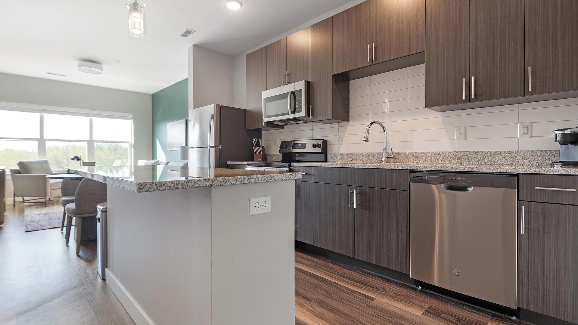 Fridge, dining tables