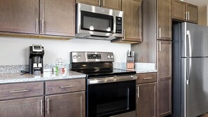Fridge, dining tables