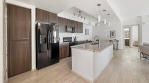 Fridge, dining tables - Landing | Stylish 2BD, Gym (Glendale)