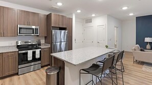 Fridge, dining tables