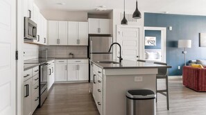 Fridge, dining tables - Landing | Amazing 2BD, Yoga Studio, Clubhouse (Buford)