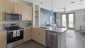 Fridge, dining tables