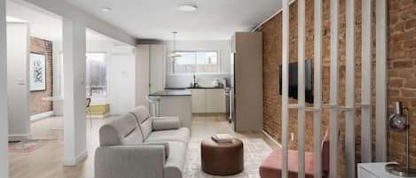 Deluxe Studio | Living area | Smart TV, heated floors