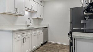 Fridge, dining tables