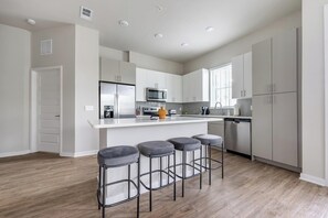 Fridge, dining tables - Landing | Chic 2BD, Gym, Clubhouse (Wimauma)