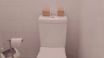 Suihku, pyyhkeet, saippua, vessapaperi