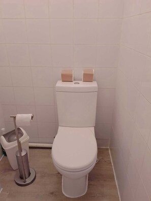 Dusche, Handtücher, Seife, Toilettenpapier
