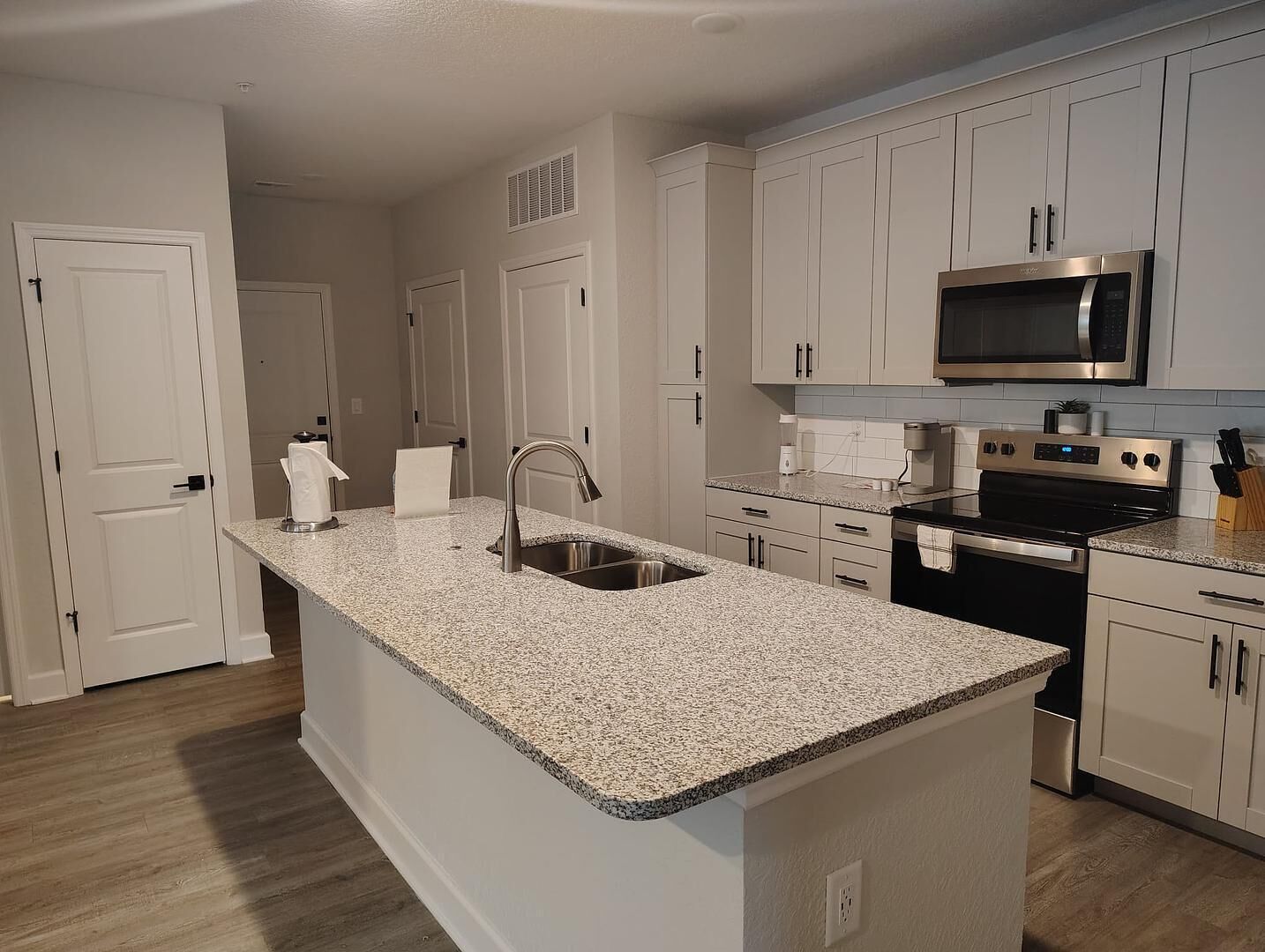 Fridge, dining tables