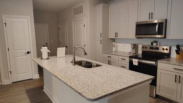 Fridge, dining tables