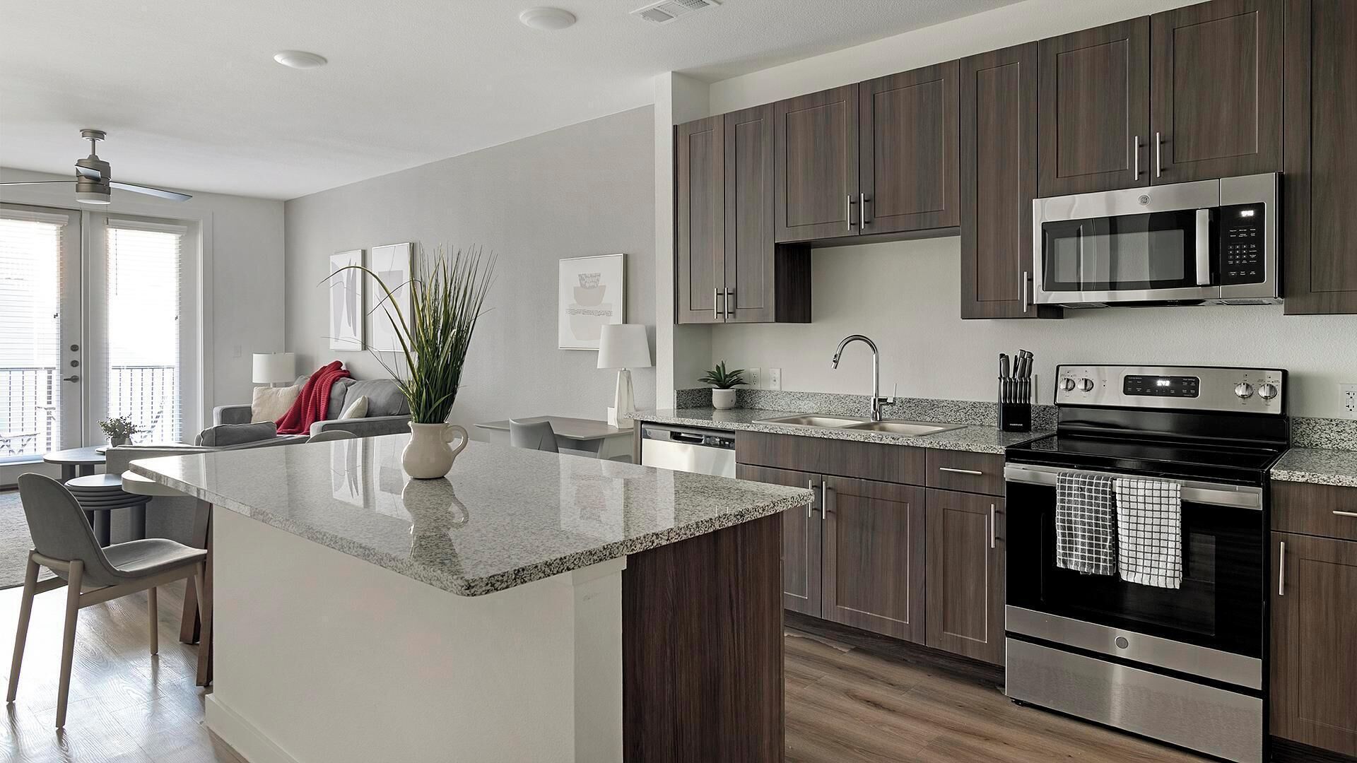 Fridge, dining tables