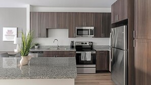 Fridge, dining tables