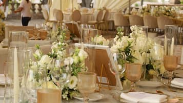 Outdoor banquet area