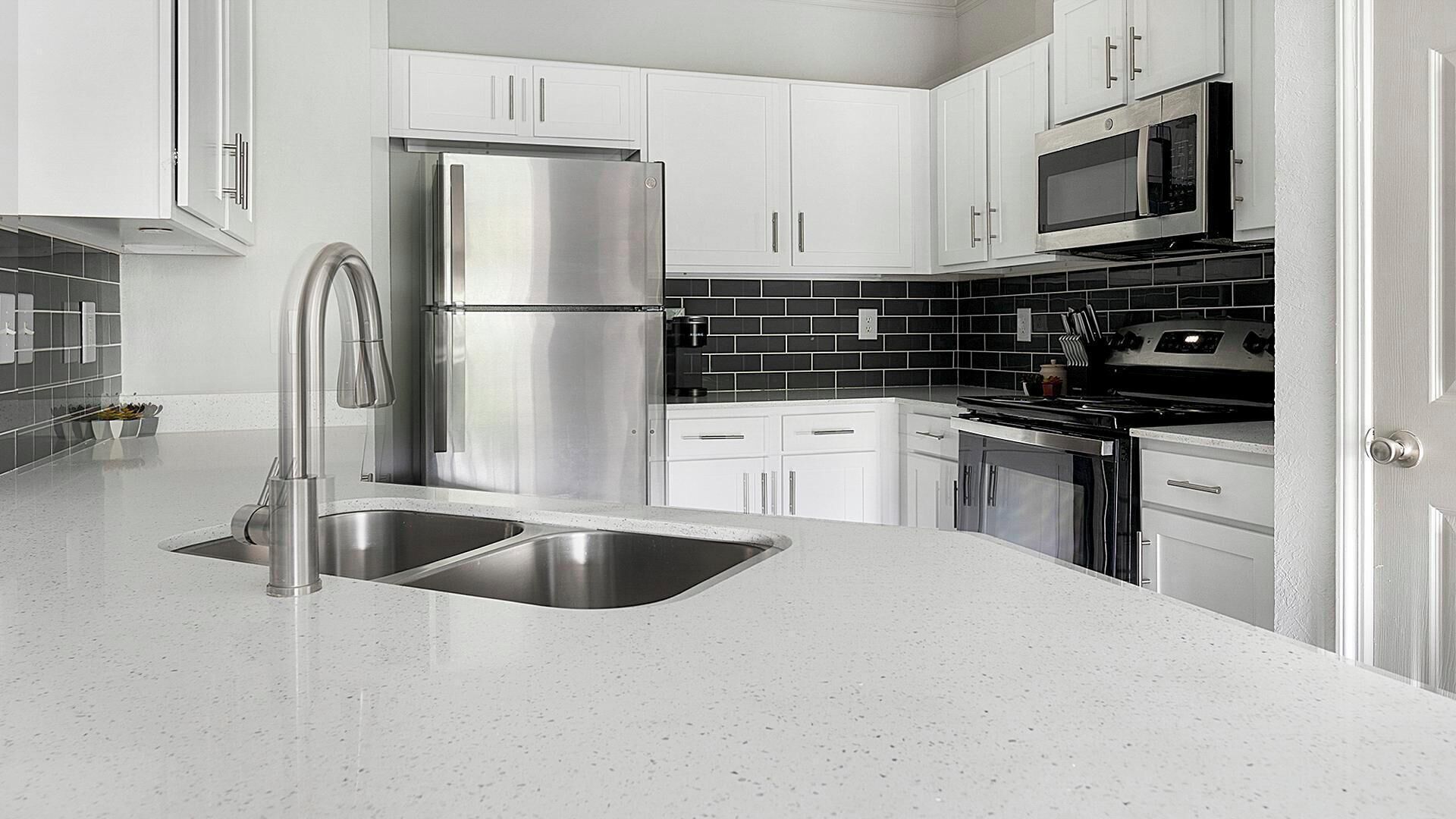 Fridge, dining tables