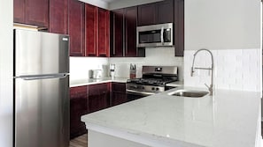 Fridge, dining tables - Landing | Chic 2BD, Gym, Clubhouse (King of Prussia)