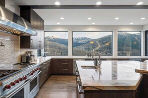 Fridge, microwave, oven, stovetop - Luxe PC Estate | Chef’s Kitchen + Acreage + Views (Park City)
