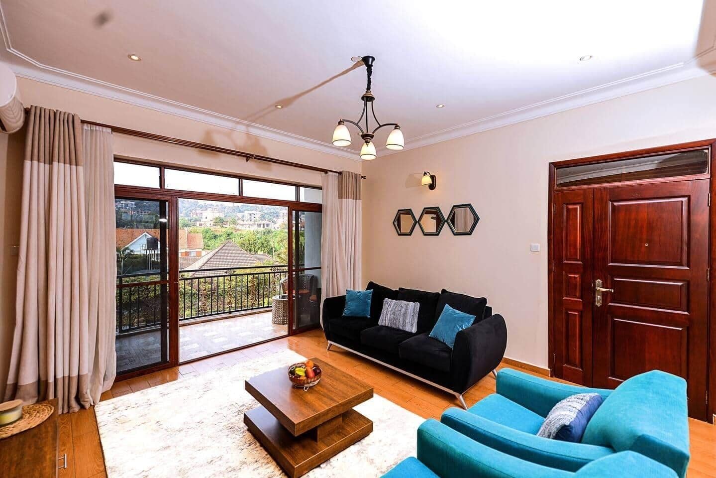 Relax and unwind in the cozy living room.