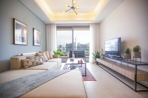 Apartment, 2 Bedrooms, Kitchen, City View | Living room - Nautica 2-BR Apt at Waterfront in Dbaye (Dbayeh)