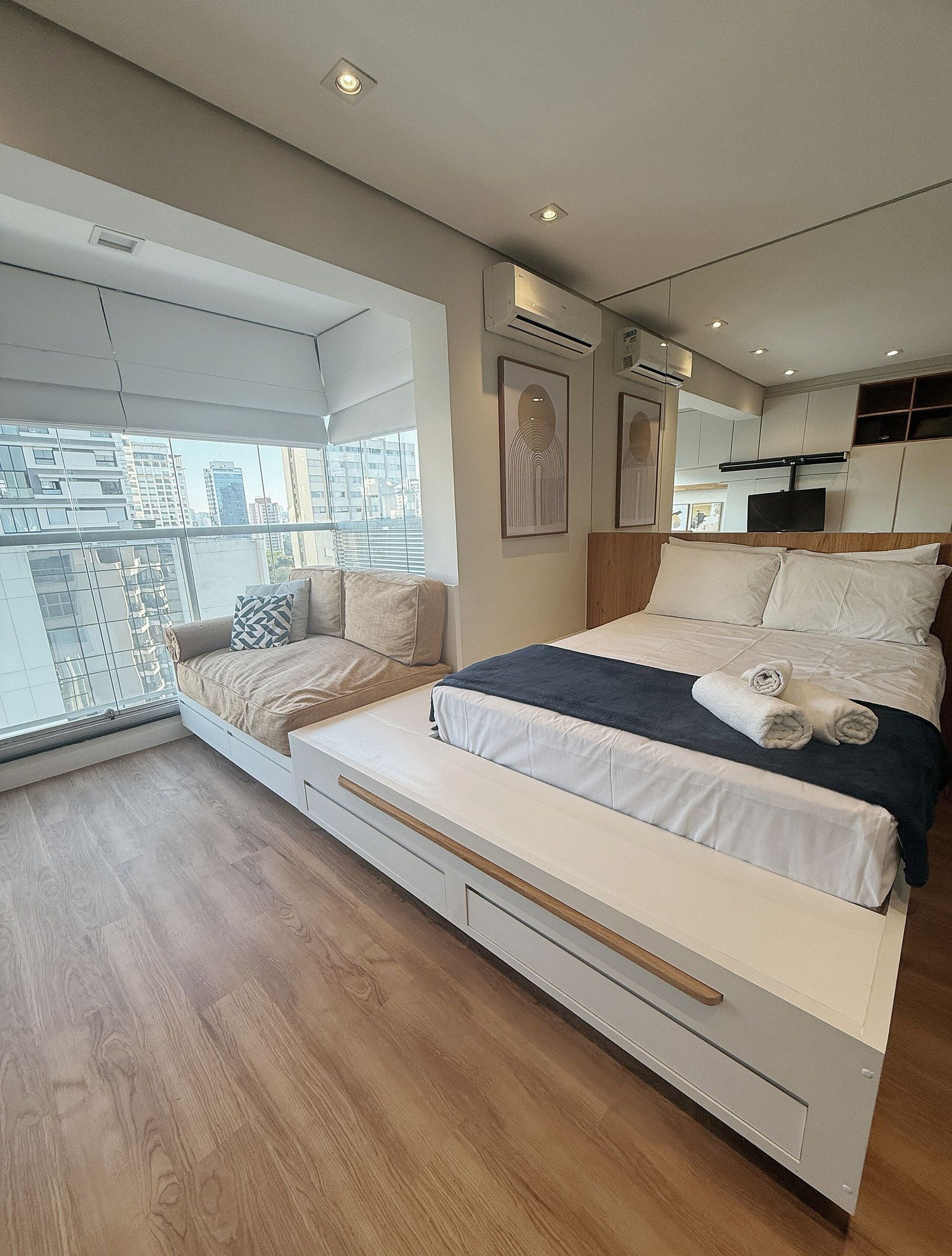 1 sovrum och sängkläder