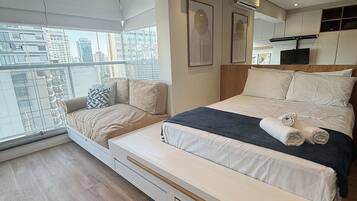 1 quarto, roupa de cama