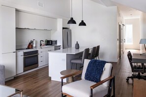 Fridge, dining tables - Landing | Spectacular 1BD, Gym, Game Room (South Salt Lake)
