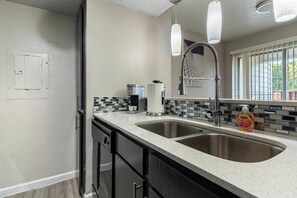 Fridge, dining tables - Landing | Incredible 1BD, Pool (Arlington)