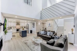 TV, fireplace, offices