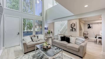 TV, fireplace, offices