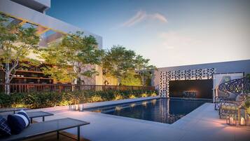 Indoor pool, outdoor pool