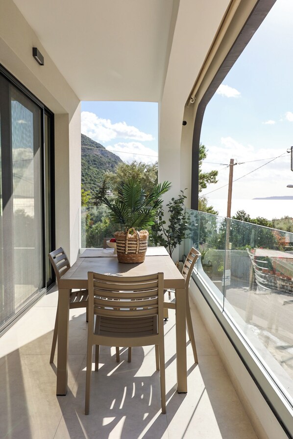 Luxury Apartment, Partial Sea View (A5) | Outdoor dining